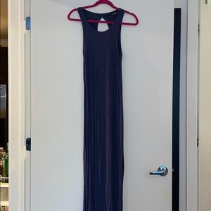 Blue gray cotton maxi with cutout back